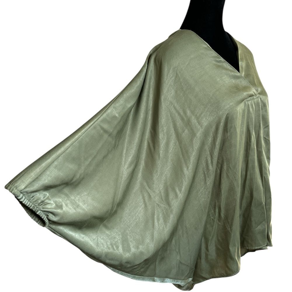 Sage Green Cape Shirt Size M South African Designer Lagenlook Top